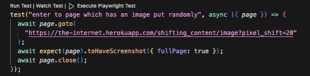 visual regression testing playwright