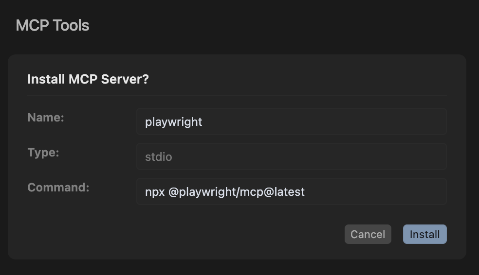 Playwright MCP Installation