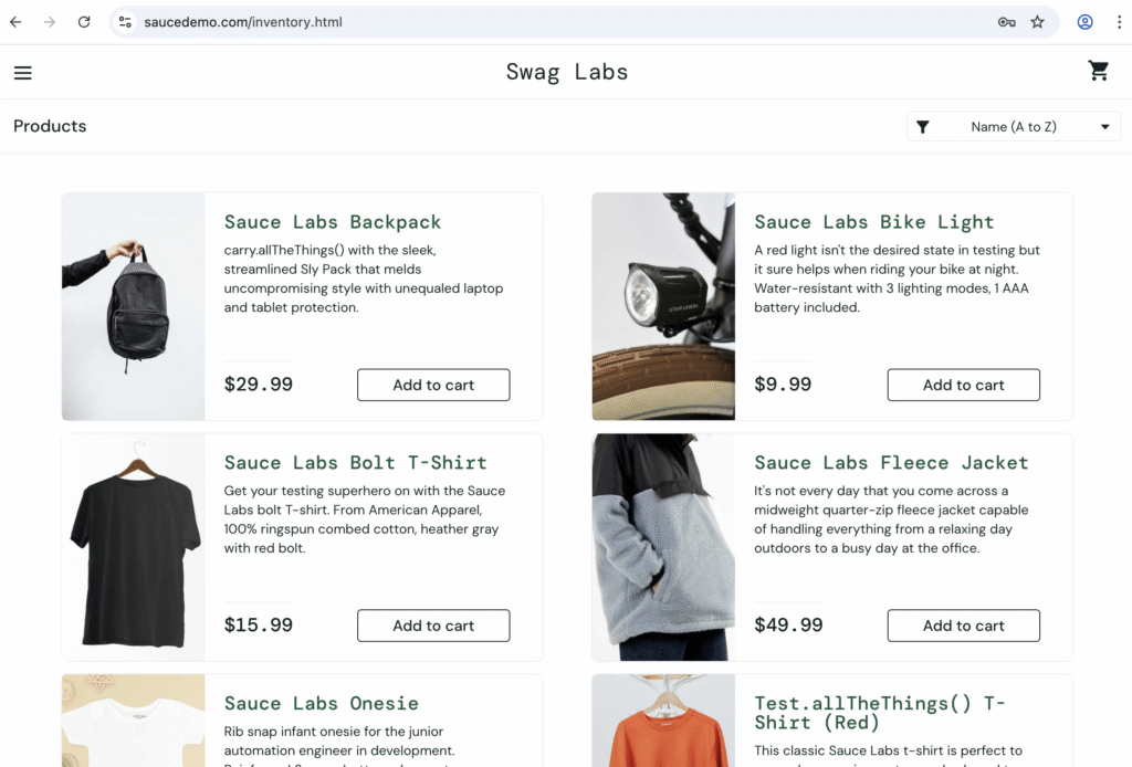 Playwright MCP shop products