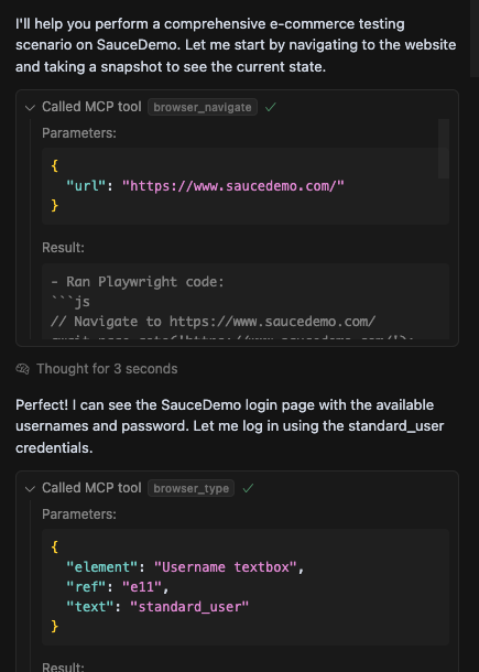 Playwright MCP prompt first action