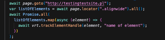 testy wizualnej regresji przejście do strony